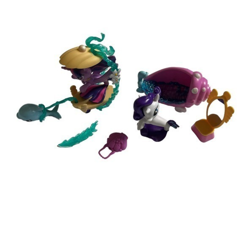 My Little Pony Twilight Sparkle Mermaid Carriage Seaquestria Movie &‎ Rarity Set